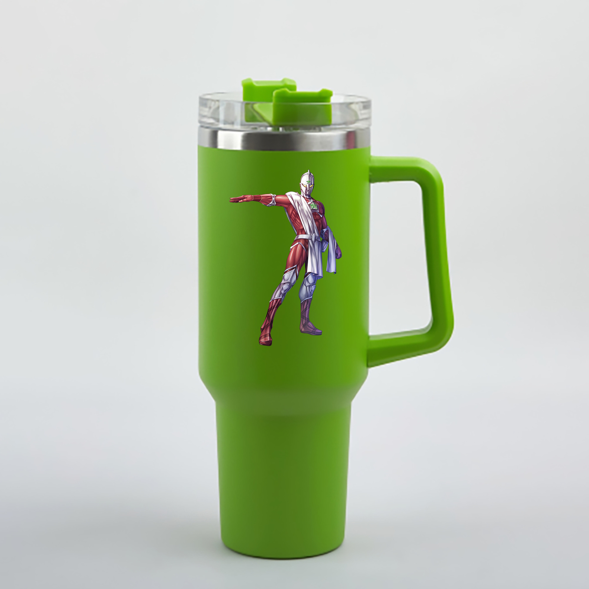（画像用） ウルトラマン Ultraman 1200mL車用タンブラー - クリスタルステッカー（プラスチックストロー付き）